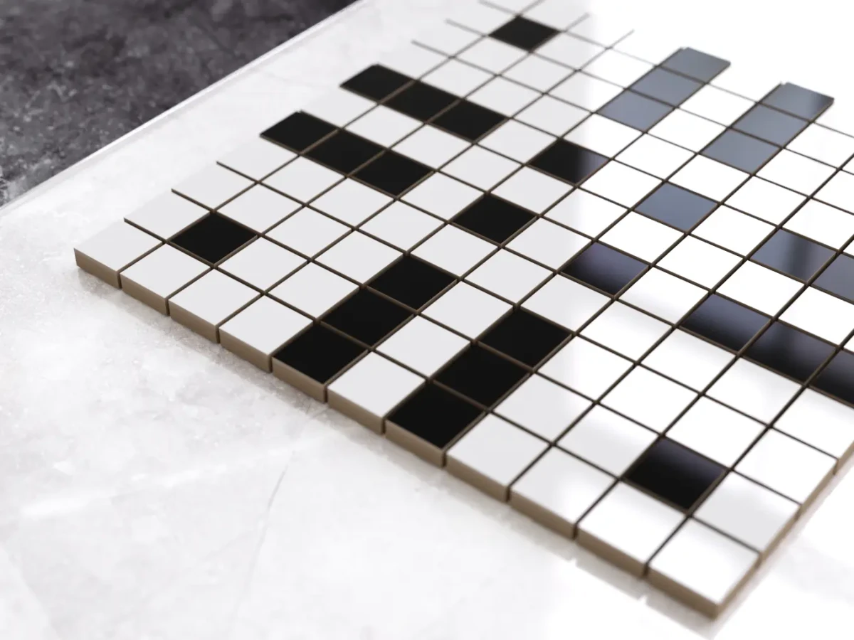 MOZAIKA CERAMICZNA Geometric® 14 CZARNA BIAŁA – dekoracyjne do wnętrz – Szklane Mozaiki