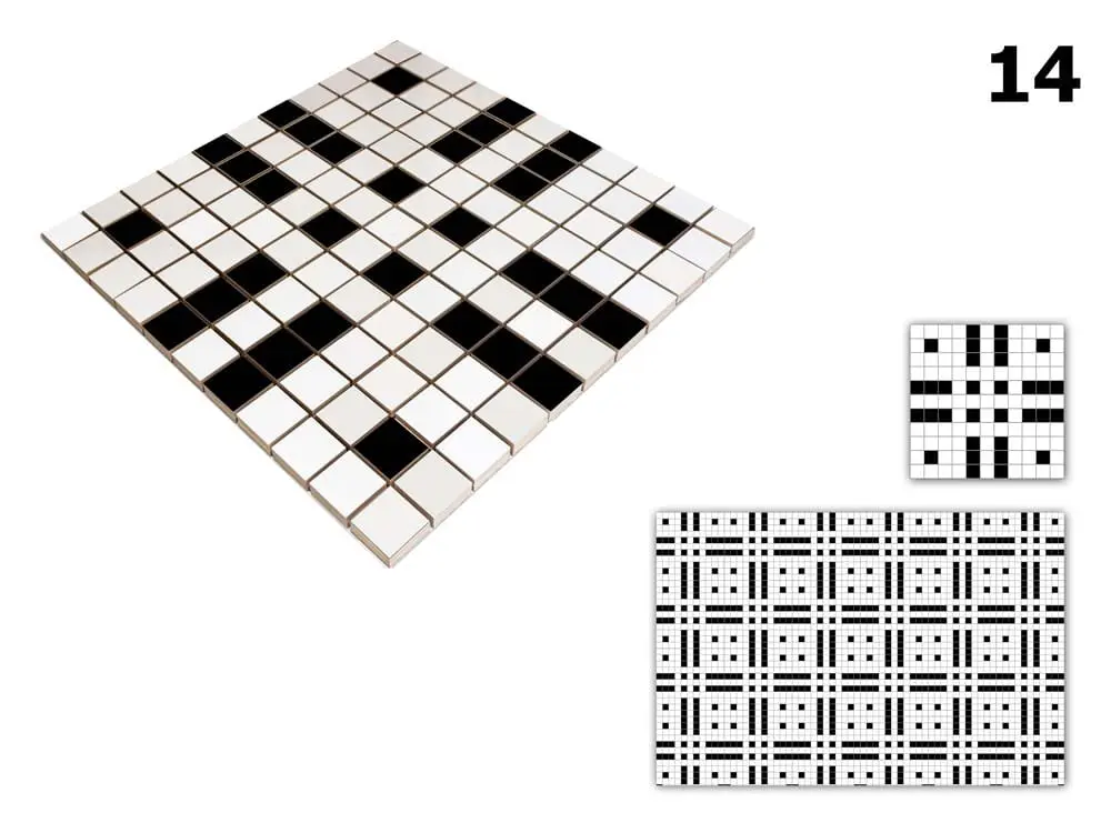 MOZAIKA CERAMICZNA Geometric® 14 CZARNA BIAŁA – dekoracyjne do wnętrz – Szklane Mozaiki