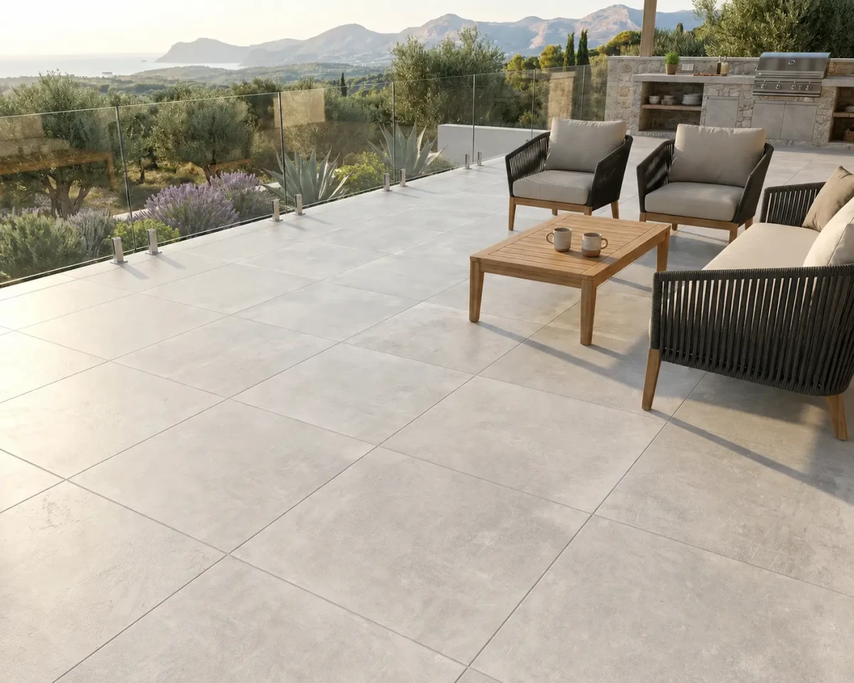 Płytka tarasowa Paladio White 2 cm 60x60 cm R11 – gres zewnętrzny