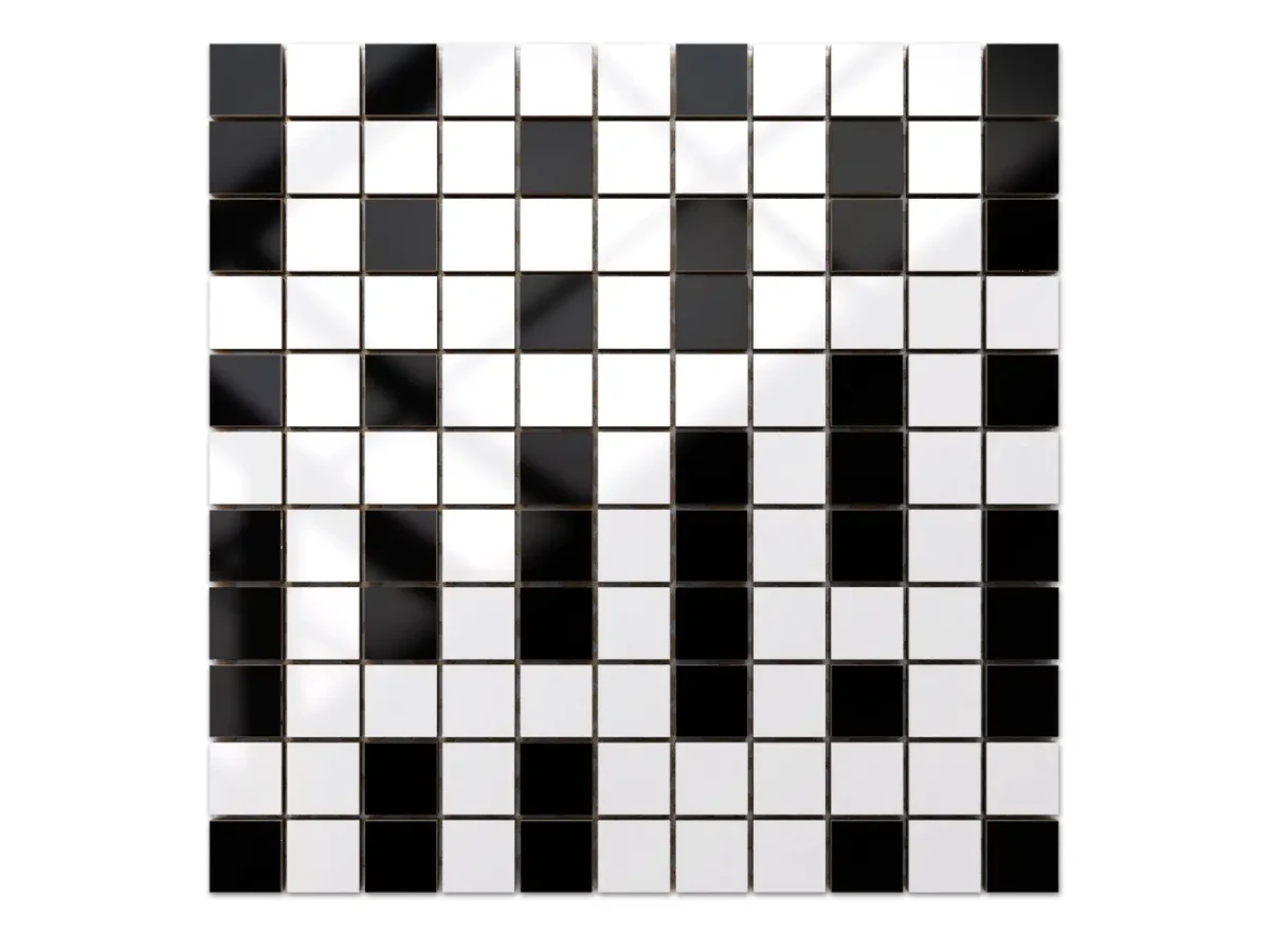 MOZAIKA CERAMICZNA Geometric® 15 CZARNA BIAŁA – dekoracyjne do wnętrz – Szklane Mozaiki