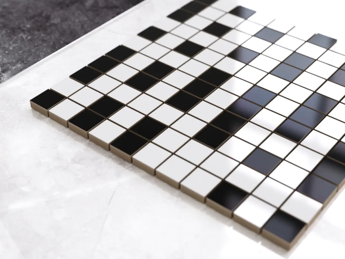 MOZAIKA CERAMICZNA Geometric® 15 CZARNA BIAŁA – dekoracyjne do wnętrz – Szklane Mozaiki
