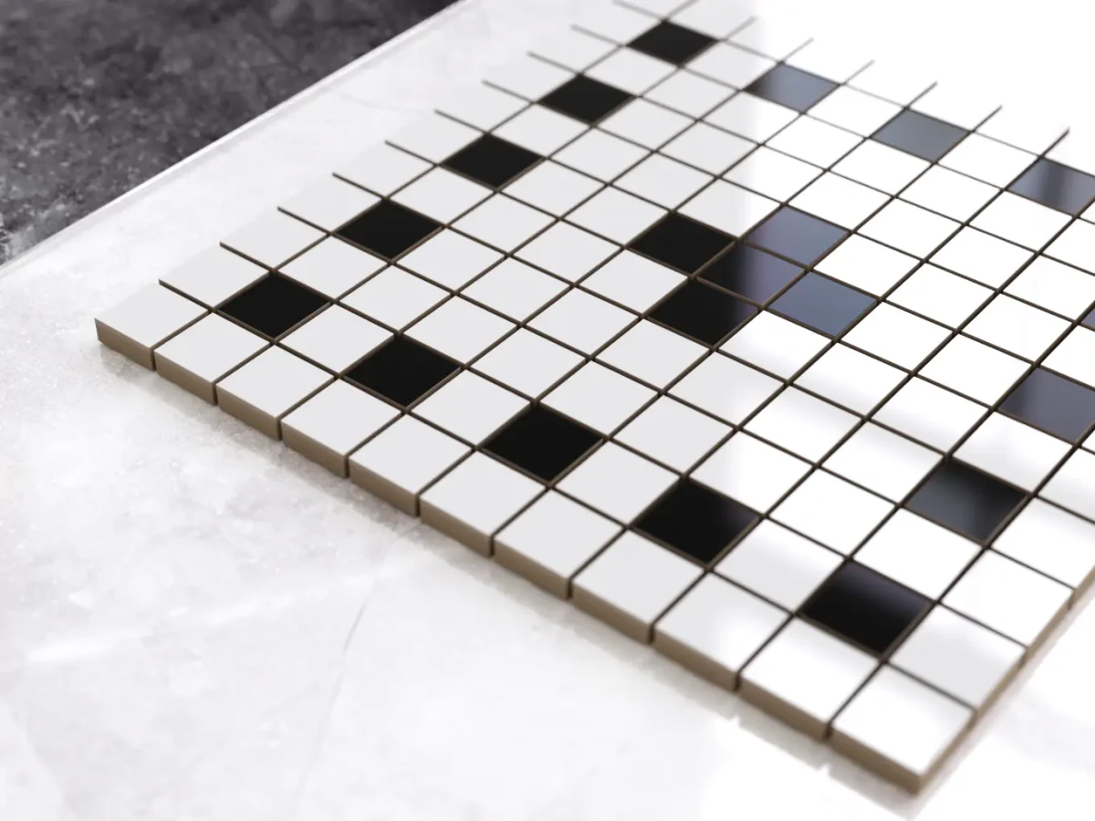 MOZAIKA CERAMICZNA Geometric® 16 CZARNA BIAŁA – dekoracyjne do wnętrz – Szklane Mozaiki
