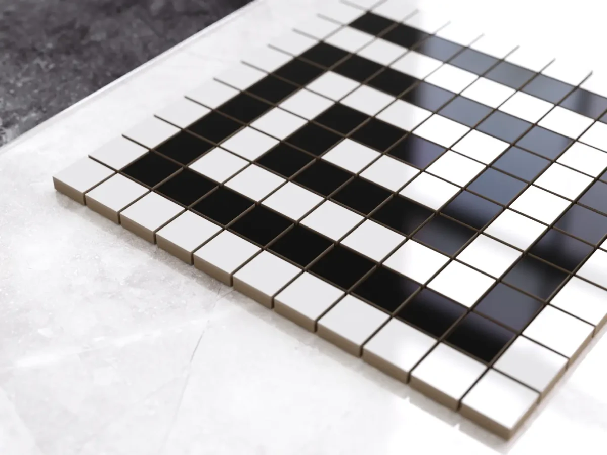 MOZAIKA CERAMICZNA Geometric® 17 CZARNA BIAŁA – dekoracyjne do wnętrz – Szklane Mozaiki