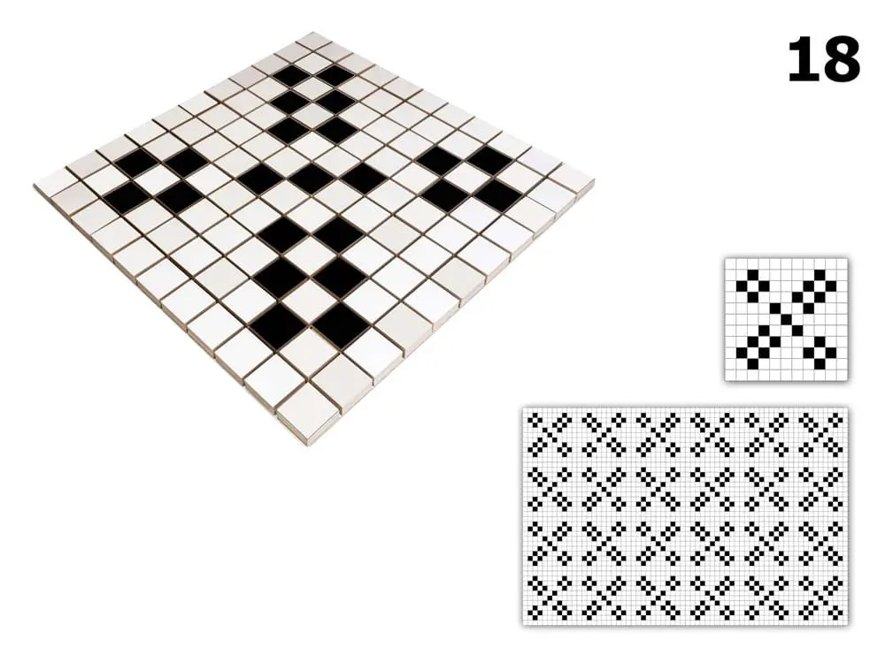 MOZAIKA CERAMICZNA Geometric® 18 CZARNA BIAŁA – dekoracyjne do wnętrz – Szklane Mozaiki