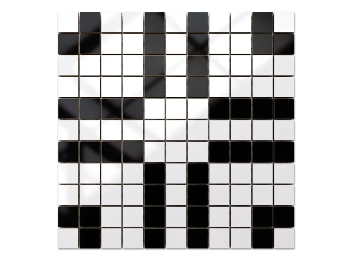 MOZAIKA CERAMICZNA Geometric® 19 CZARNA BIAŁA – dekoracyjne do wnętrz – Szklane Mozaiki