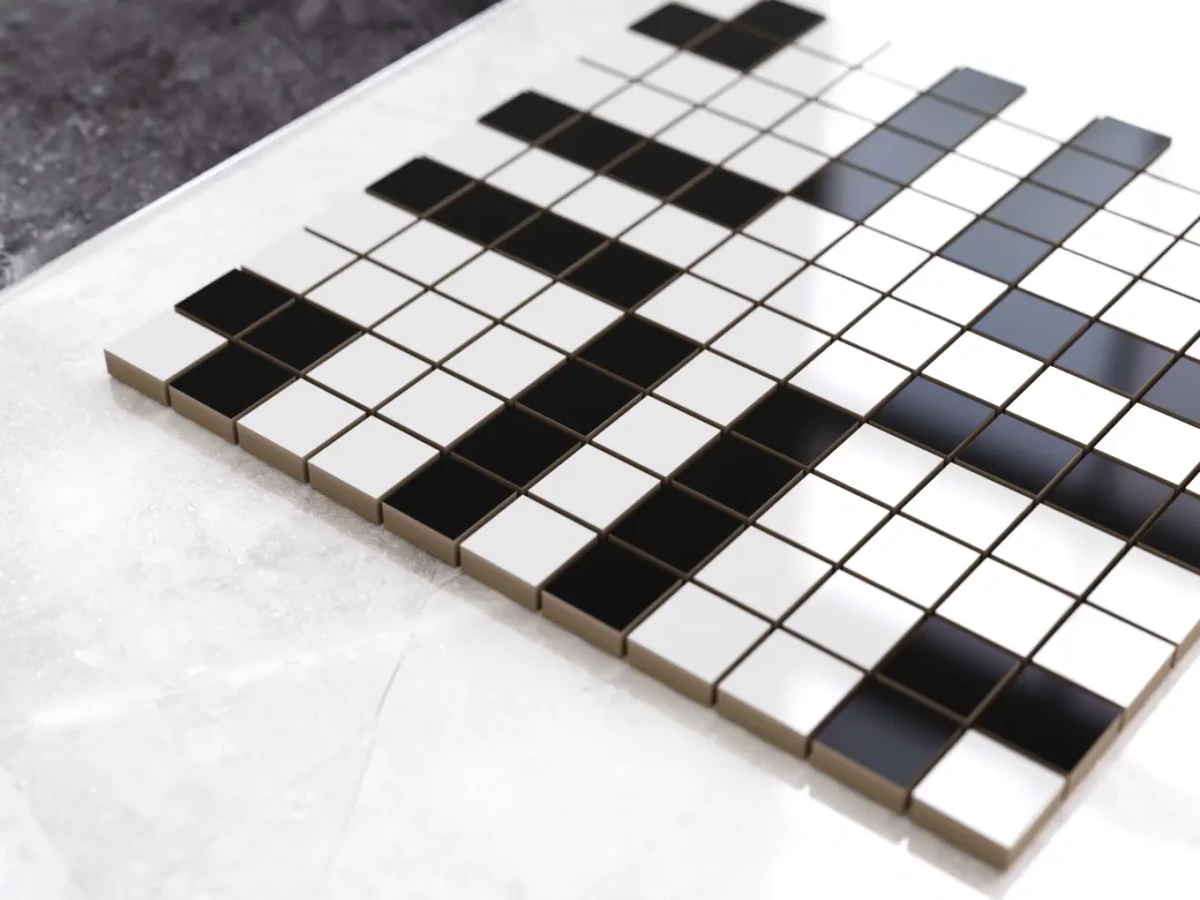 MOZAIKA CERAMICZNA Geometric® 19 CZARNA BIAŁA – dekoracyjne do wnętrz – Szklane Mozaiki