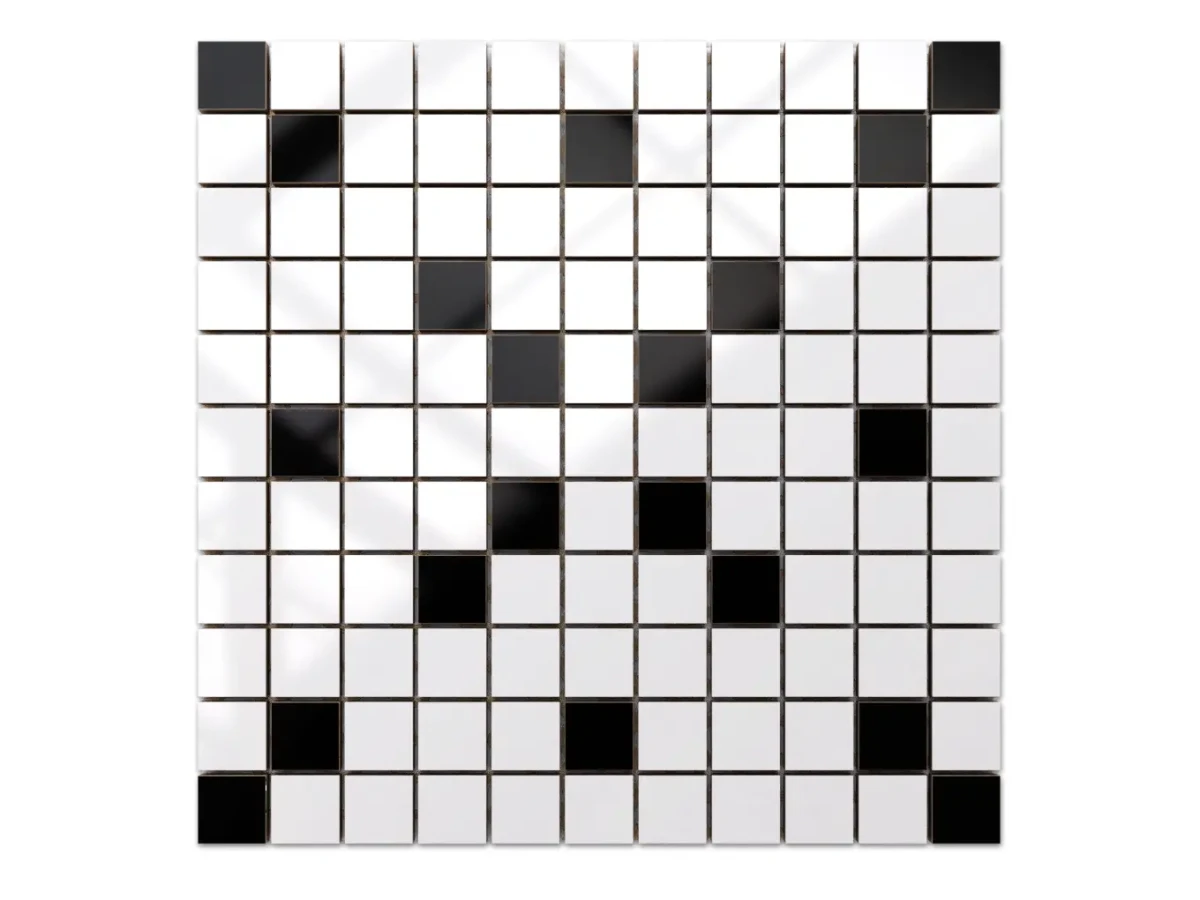 MOZAIKA CERAMICZNA Geometric® 20 CZARNA BIAŁA – dekoracyjne do wnętrz – Szklane Mozaiki