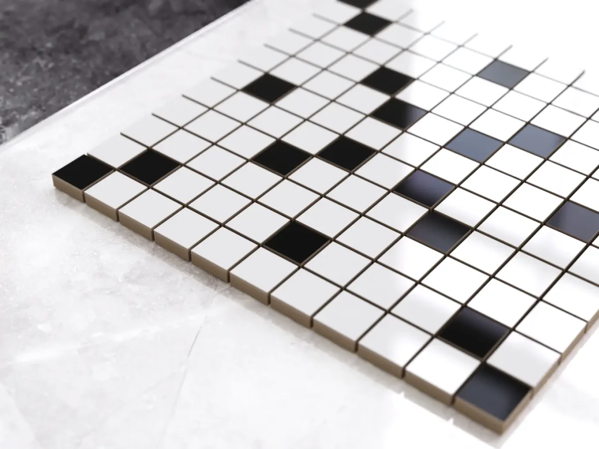 MOZAIKA CERAMICZNA Geometric® 20 CZARNA BIAŁA – dekoracyjne do wnętrz – Szklane Mozaiki