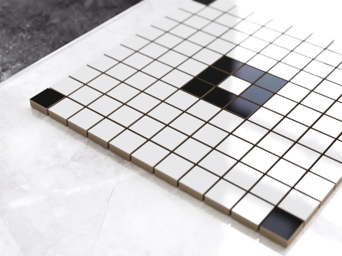 MOZAIKA CERAMICZNA Geometric® 21 CZARNA BIAŁA – dekoracyjne do wnętrz – Szklane Mozaiki