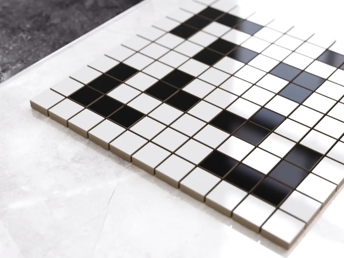 MOZAIKA CERAMICZNA Geometric® 22 CZARNA BIAŁA – dekoracyjne do wnętrz – Szklane Mozaiki