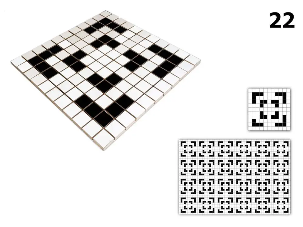 MOZAIKA CERAMICZNA Geometric® 22 CZARNA BIAŁA – dekoracyjne do wnętrz – Szklane Mozaiki