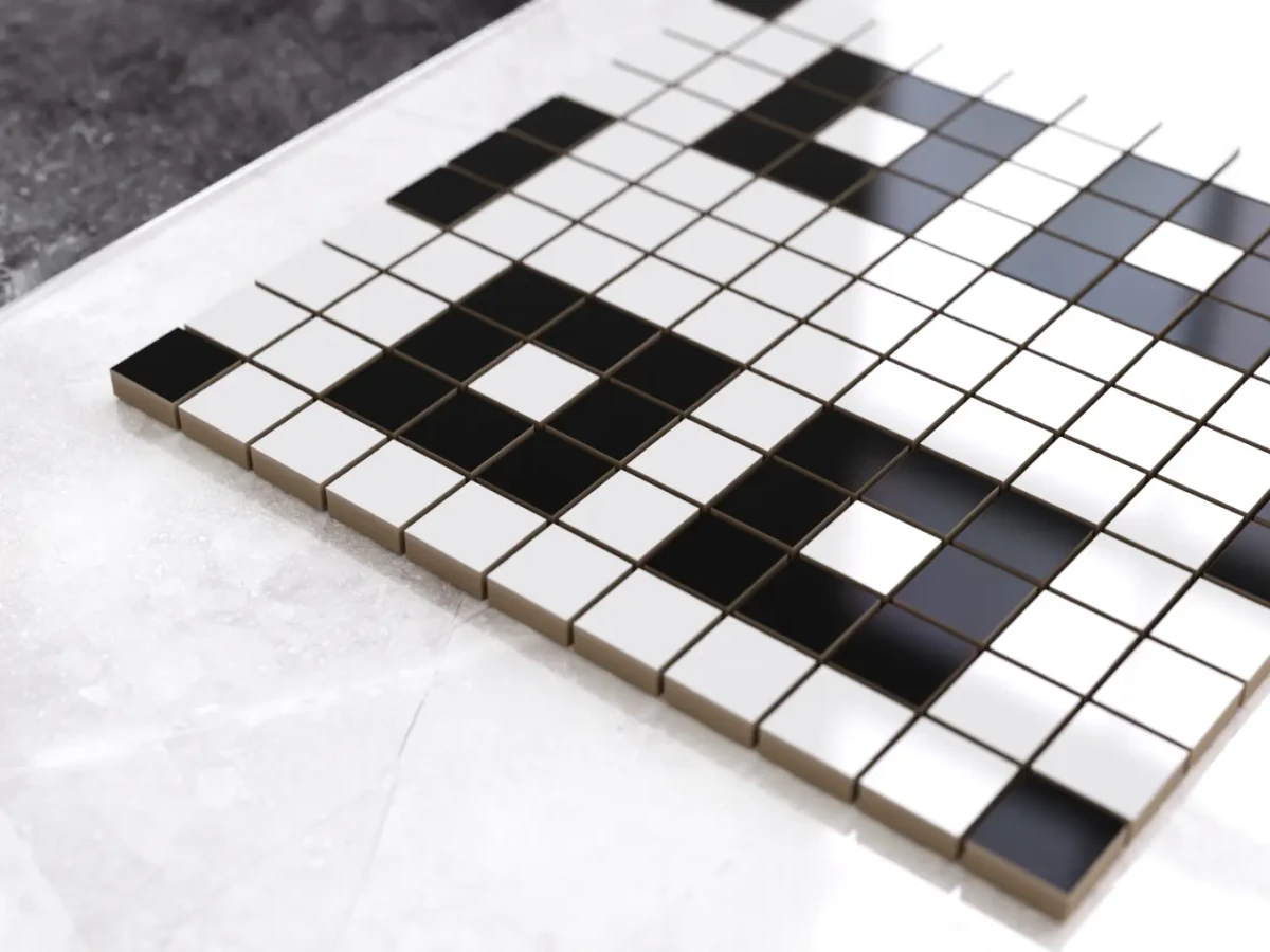MOZAIKA CERAMICZNA Geometric® 23 CZARNA BIAŁA – dekoracyjne do wnętrz – Szklane Mozaiki