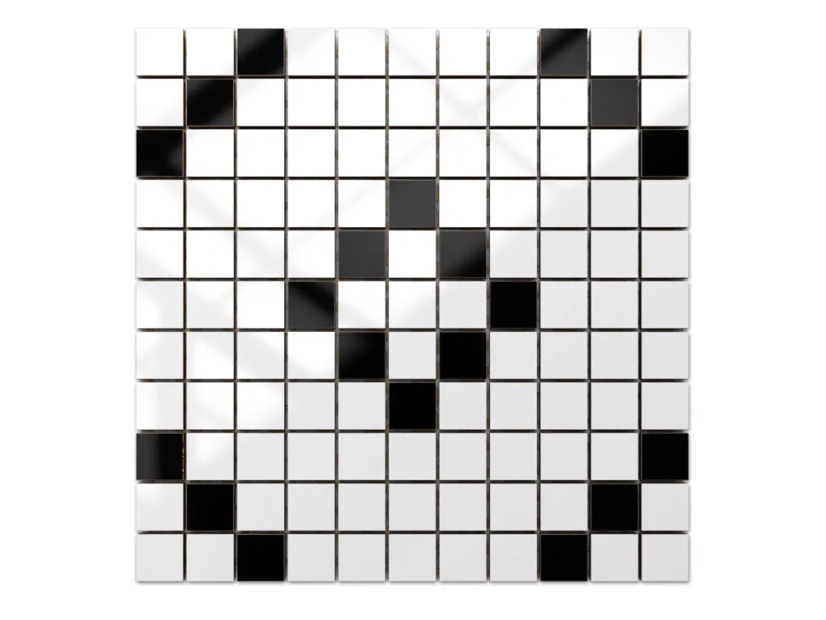 MOZAIKA CERAMICZNA Geometric® 24 CZARNA BIAŁA – dekoracyjne do wnętrz – Szklane Mozaiki