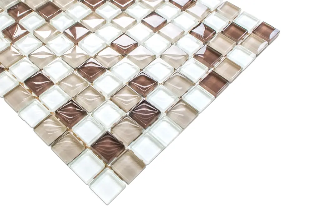 MOZAIKA SZKLANA CAPPUCCINO COFFE PERŁA MIX 30x30 – dekoracyjne do wnętrz – Szklane Mozaiki
