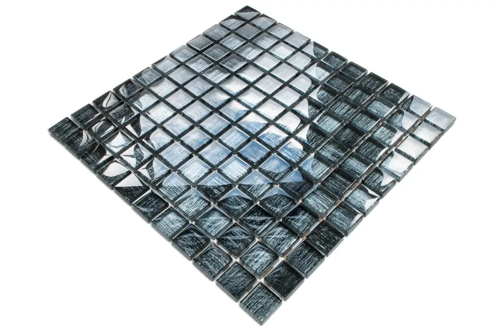 MOZAIKA SZKLANA SREBRNA  ALUMINIUM JEANS 30x30 – dekoracyjne do wnętrz – Szklane Mozaiki
