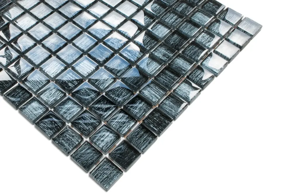 MOZAIKA SZKLANA SREBRNA  ALUMINIUM JEANS 30x30 – dekoracyjne do wnętrz – Szklane Mozaiki