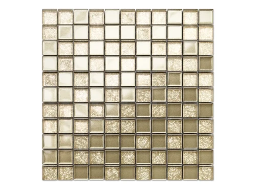 MOZAIKA SZKLANA ZŁOTA GOLD BEŻ METALIC BROKAT 30x30cm 8mm