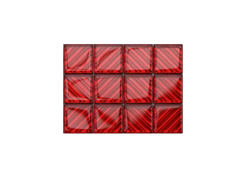 MOZAIKA SZKLANA CZERWONA KARMAZYN RIVA  30x30cm 8mm – dekoracyjne do wnętrz – Szklane Mozaiki
