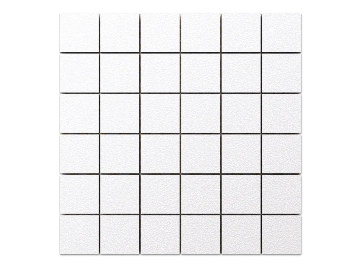 MOZAIKA GRESOWA ABISSO WHITE BIAŁA BIANCO 30x30 kostka 4,8cm – dekoracyjne do wnętrz – Szklane Mozaiki