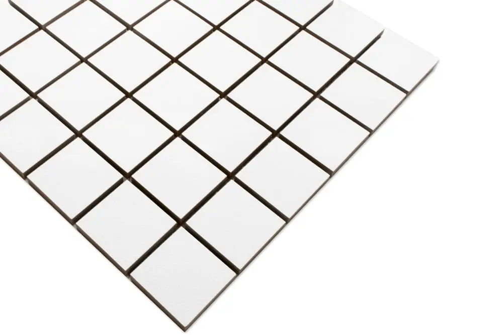 MOZAIKA GRESOWA ABISSO WHITE BIAŁA BIANCO 30x30 kostka 4,8cm – dekoracyjne do wnętrz – Szklane Mozaiki