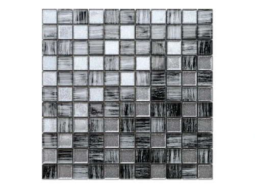 MOZAIKA SZKLANA SILVER BROKAT ALUMINIUM JEANS 30x30cm 8mm