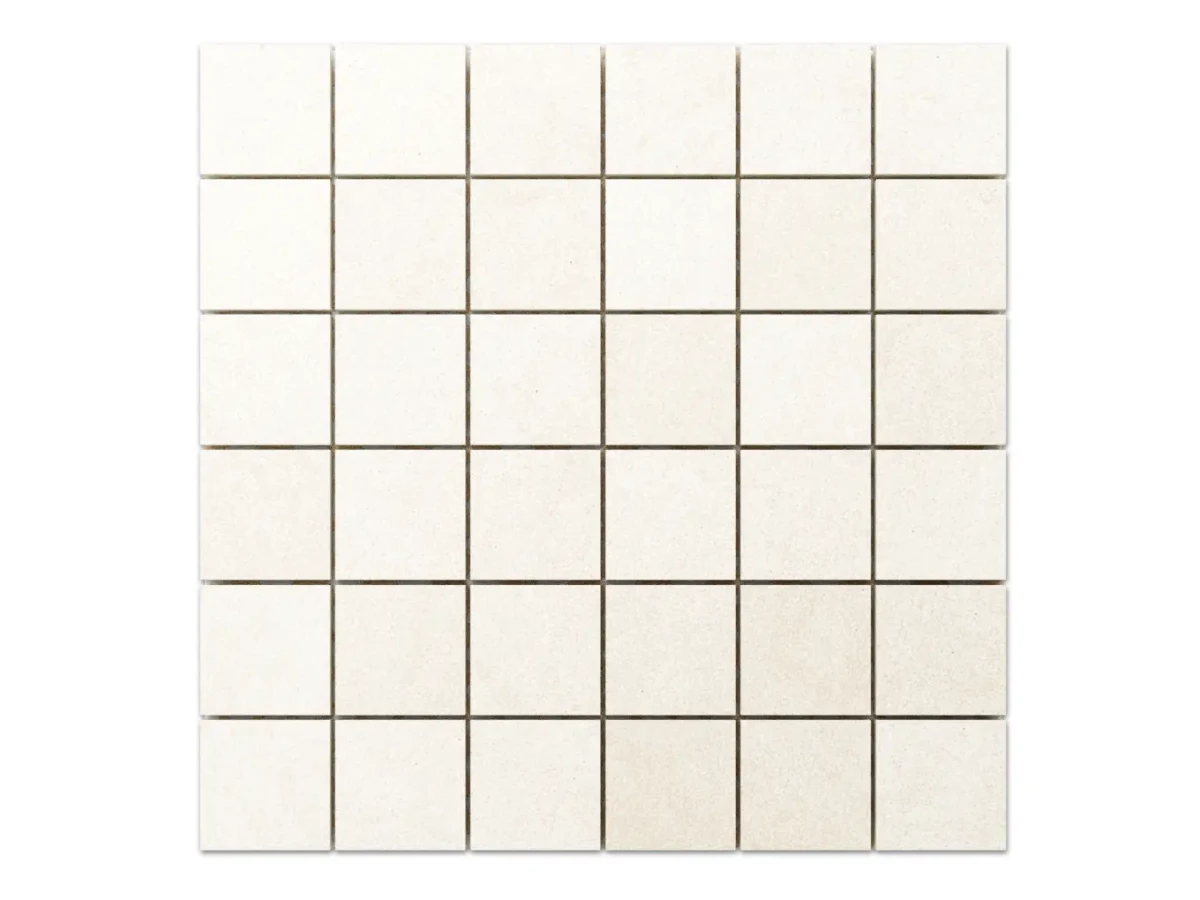 MOZAIKA GRESOWA DOBLO BIANCO kostka 4,8cm – dekoracyjne do wnętrz – Szklane Mozaiki