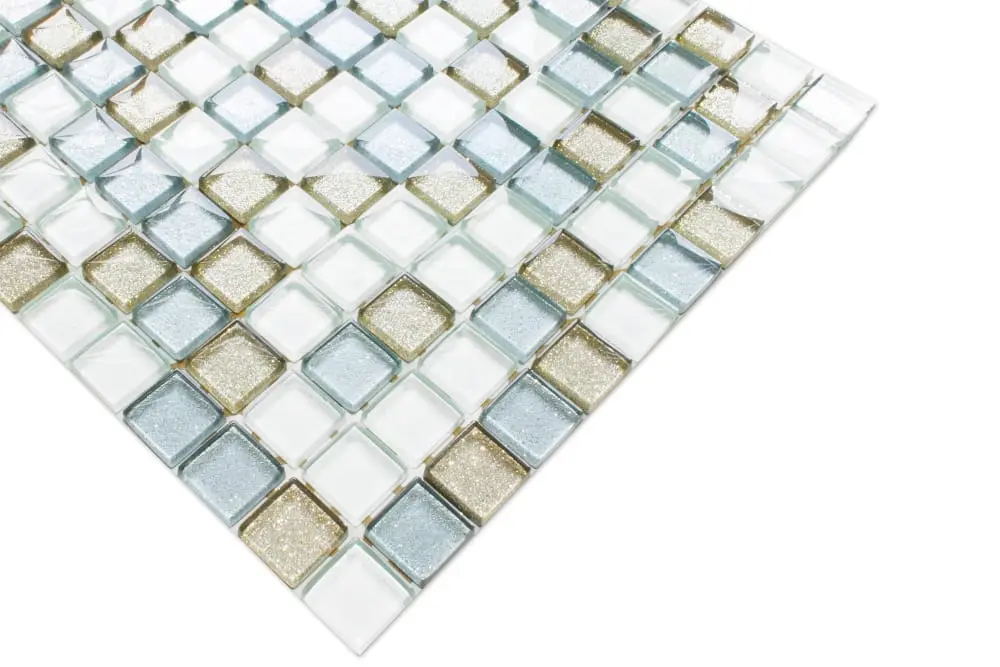 MOZAIKA SZKLANA VENUS SILVER BR. PERŁA  30x30cm 8mm – dekoracyjne do wnętrz – Szklane Mozaiki
