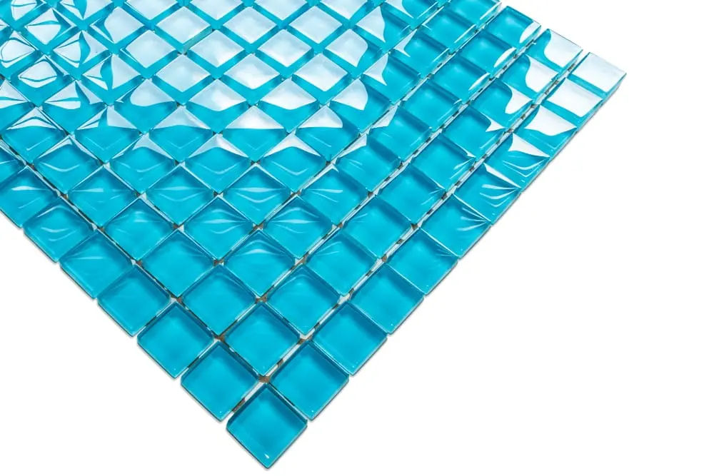 MOZAIKA SZKLANA NIEBIESKA AZUL BŁĘKITNA 30x30cm 8mm – dekoracyjne do wnętrz – Szklane Mozaiki