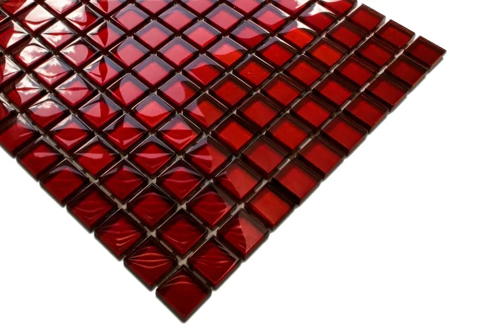 MOZAIKA SZKLANA CZERWONA KARMAZYN CIEMNY, BORDO 30x30cm 8mm – dekoracyjne do wnętrz – Szklane Mozaiki