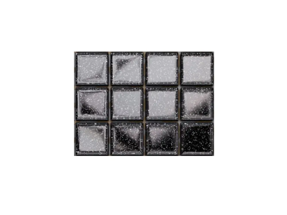 MOZAIKA SZKLANA CZARNA NERO BROKAT SREBRNY 30x30cm 8mm – dekoracyjne do wnętrz – Szklane Mozaiki