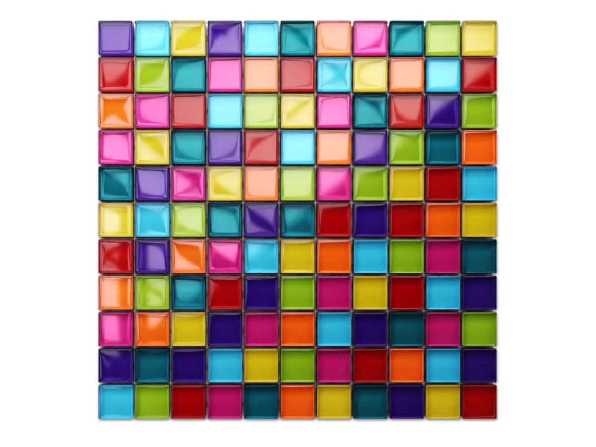 MOZAIKA SZKLANA RAINBOW MULTI-COLOR 30x30cm 8mm – dekoracyjne do wnętrz – Szklane Mozaiki