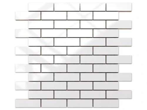 MOZAIKA CERAMICZNA BIAŁA WHITE POŁYSK CEGIEŁKA MUREK REGULARNY