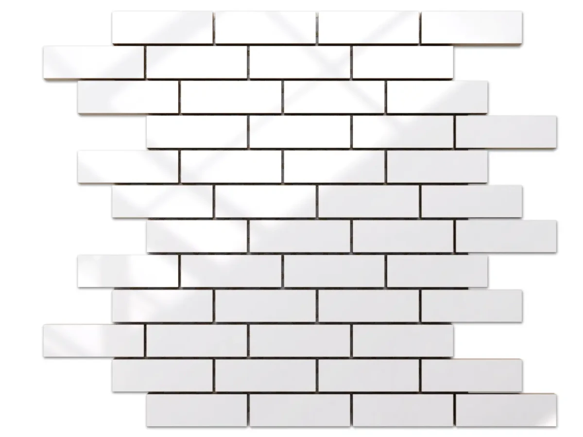 MOZAIKA CERAMICZNA BIAŁA WHITE POŁYSK MUREK NIEREGULARNY – dekoracyjne do wnętrz – Szklane Mozaiki