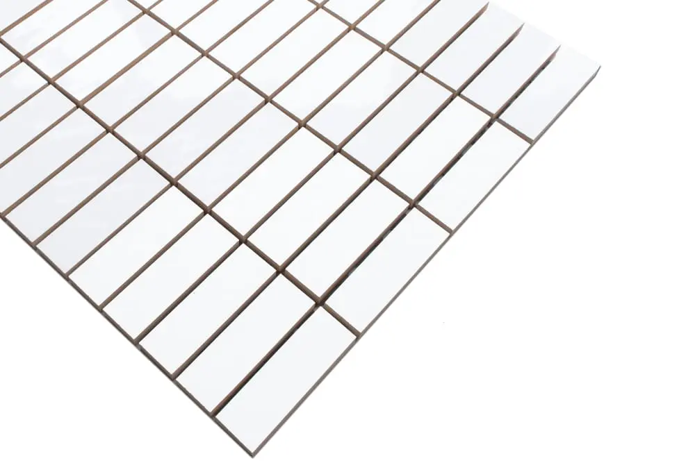 MOZAIKA CERAMICZNA BIAŁA WHITE POŁYSK CEGIEŁKA – dekoracyjne do wnętrz – Szklane Mozaiki