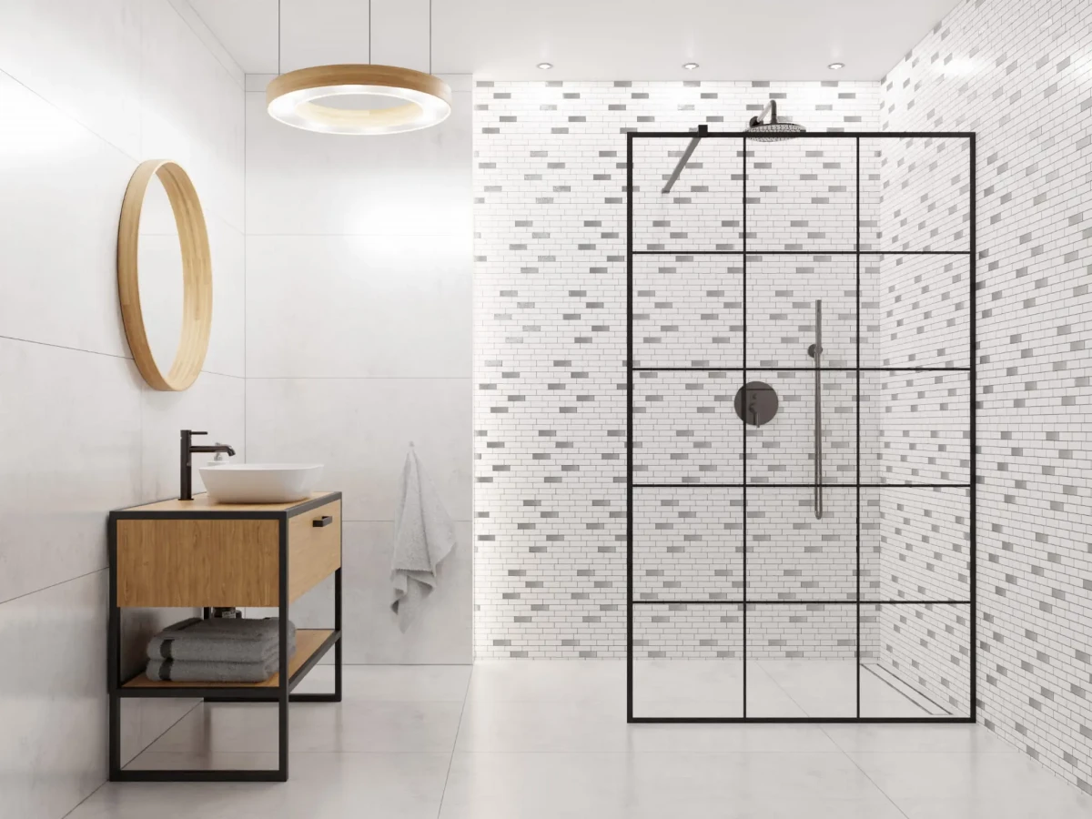 MOZAIKA CERAMICZNA BIAŁA WHITE POŁYSK SILVER CEGIEŁKA MUREK NIEREGULARNY – dekoracyjne do wnętrz – Szklane Mozaiki