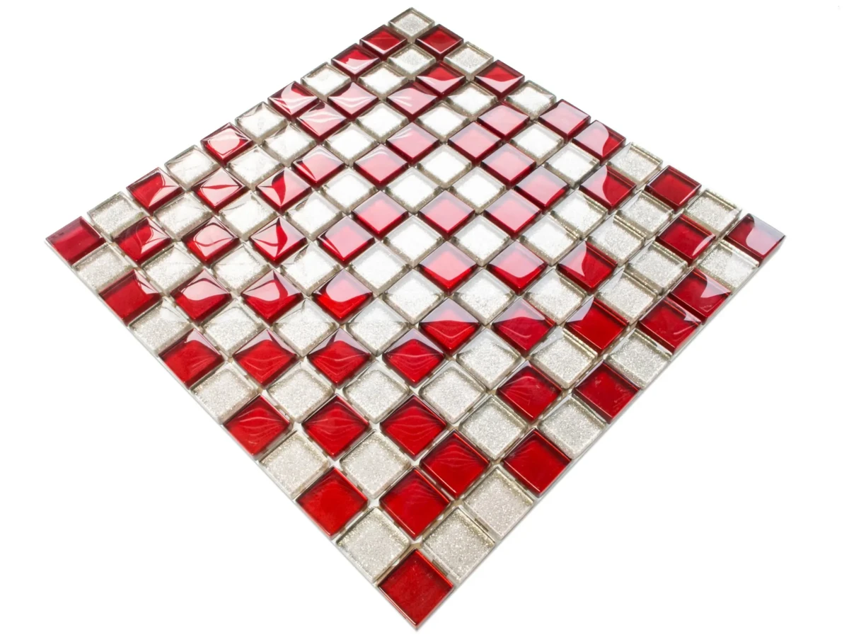 MOZAIKA SZKLANA ROYAL KARMAZYN ZŁOTA BROKAT 30x30cm 8mm – dekoracyjne do wnętrz – Szklane Mozaiki