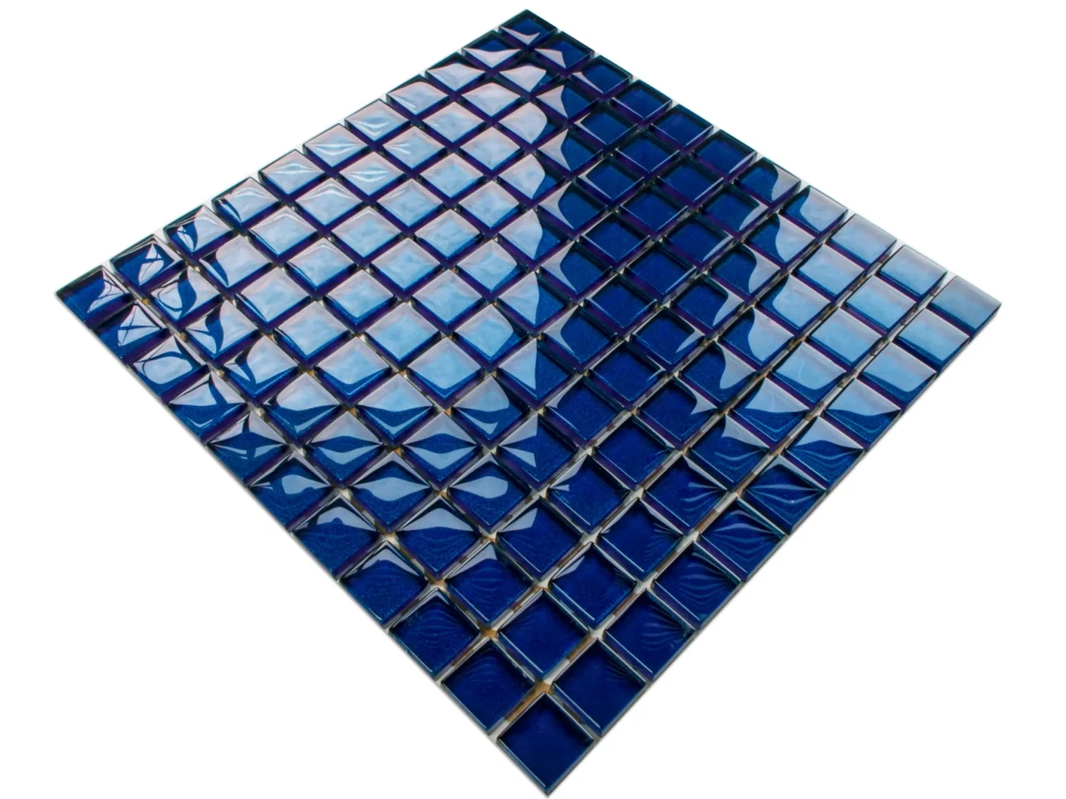 MOZAIKA SZKLANA NIEBIESKA KOBALT 30x30cm 8mm – dekoracyjne do wnętrz – Szklane Mozaiki