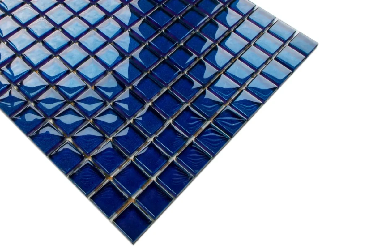 MOZAIKA SZKLANA NIEBIESKA KOBALT 30x30cm 8mm – dekoracyjne do wnętrz – Szklane Mozaiki