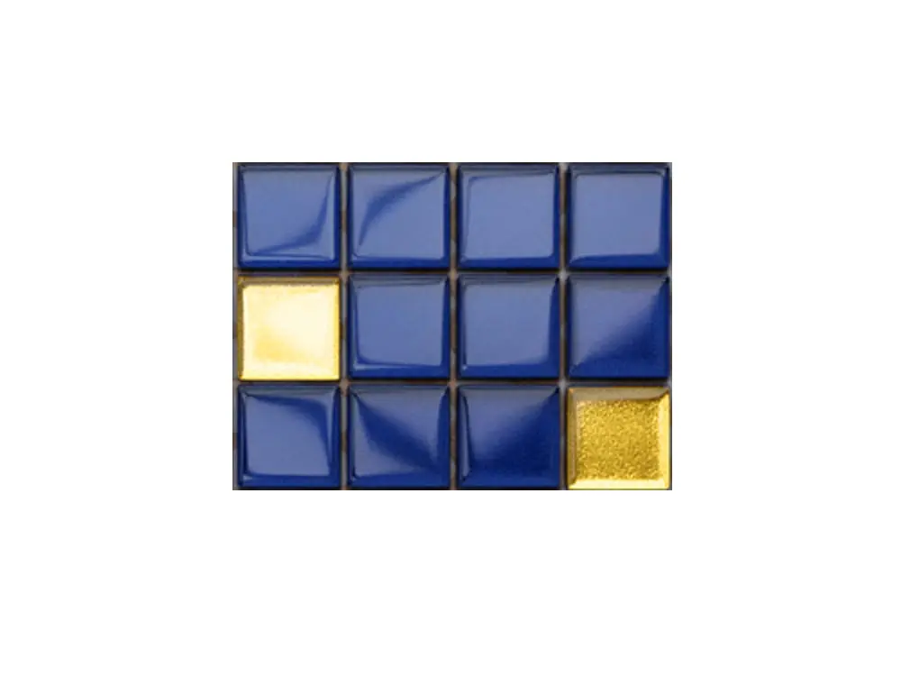 MOZAIKA SZKLANA NIEBIESKA KOBALT ZŁOTA SAPPHIRE 30x30cm 8mm – dekoracyjne do wnętrz – Szklane Mozaiki