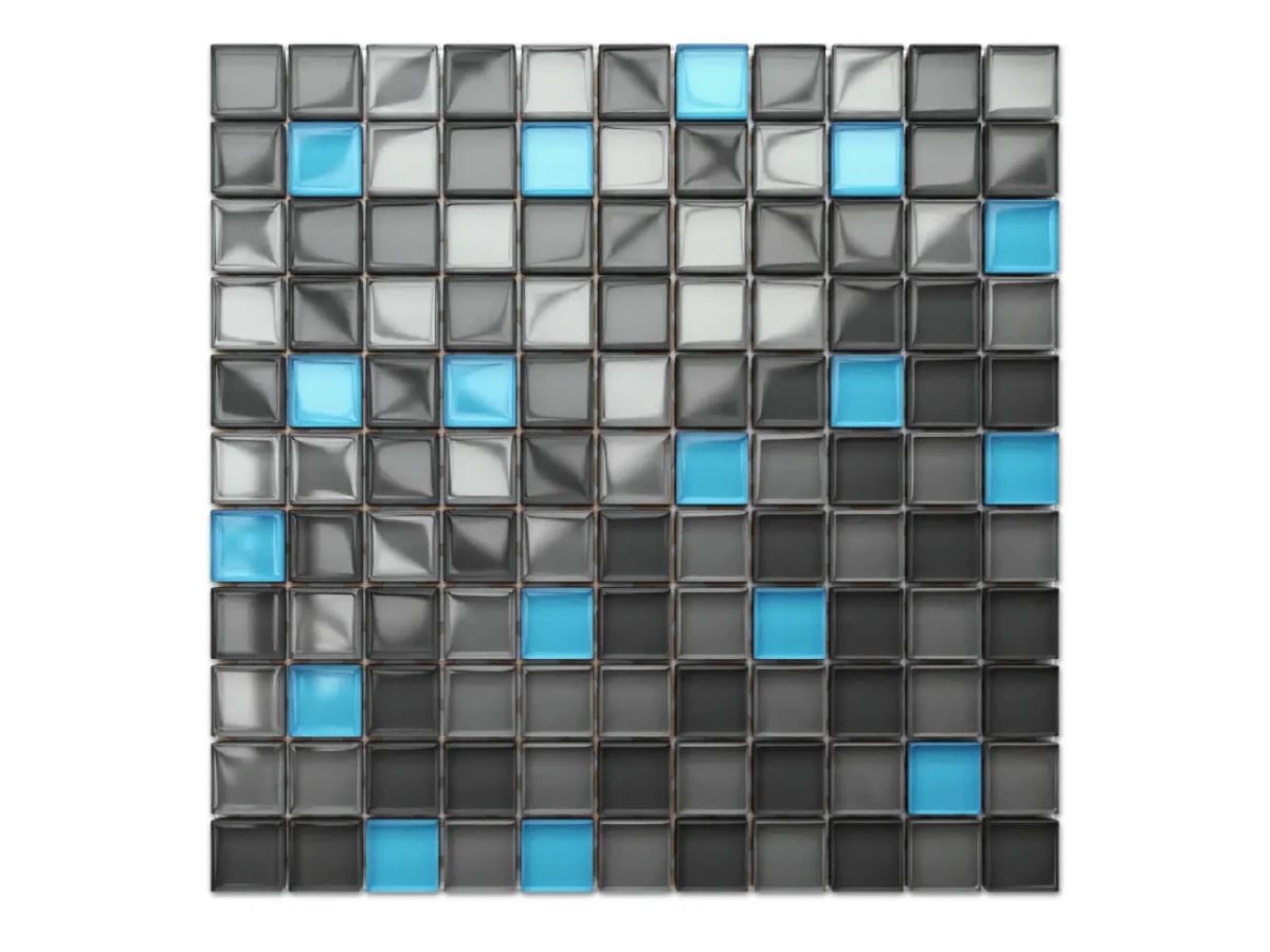 MOZAIKA SZKLANA ROCKA TONIC BLUE NIEBIESKA 30x30cm 8mm – dekoracyjne do wnętrz – Szklane Mozaiki