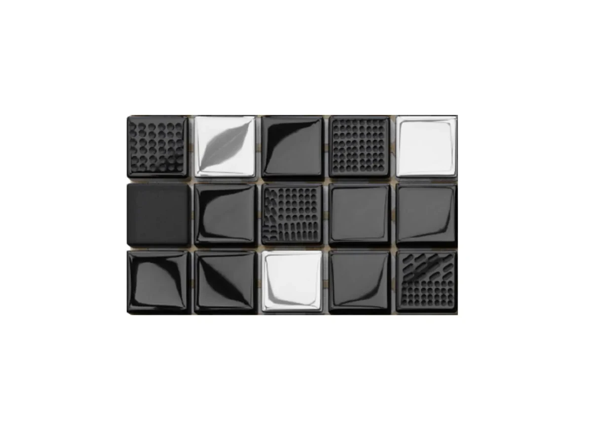 MOZAIKA SZKLANA SILVER NERO VOLCANO 30x30cm 8mm – dekoracyjne do wnętrz – Szklane Mozaiki