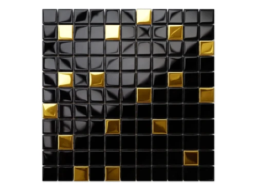 MOZAIKA SZKLANA CZARNA ZŁOTA NERO GOLD 30x30cm 8mm