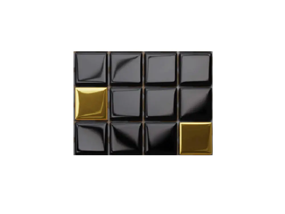 MOZAIKA SZKLANA CZARNA ZŁOTA NERO GOLD 30x30cm 8mm – dekoracyjne do wnętrz – Szklane Mozaiki