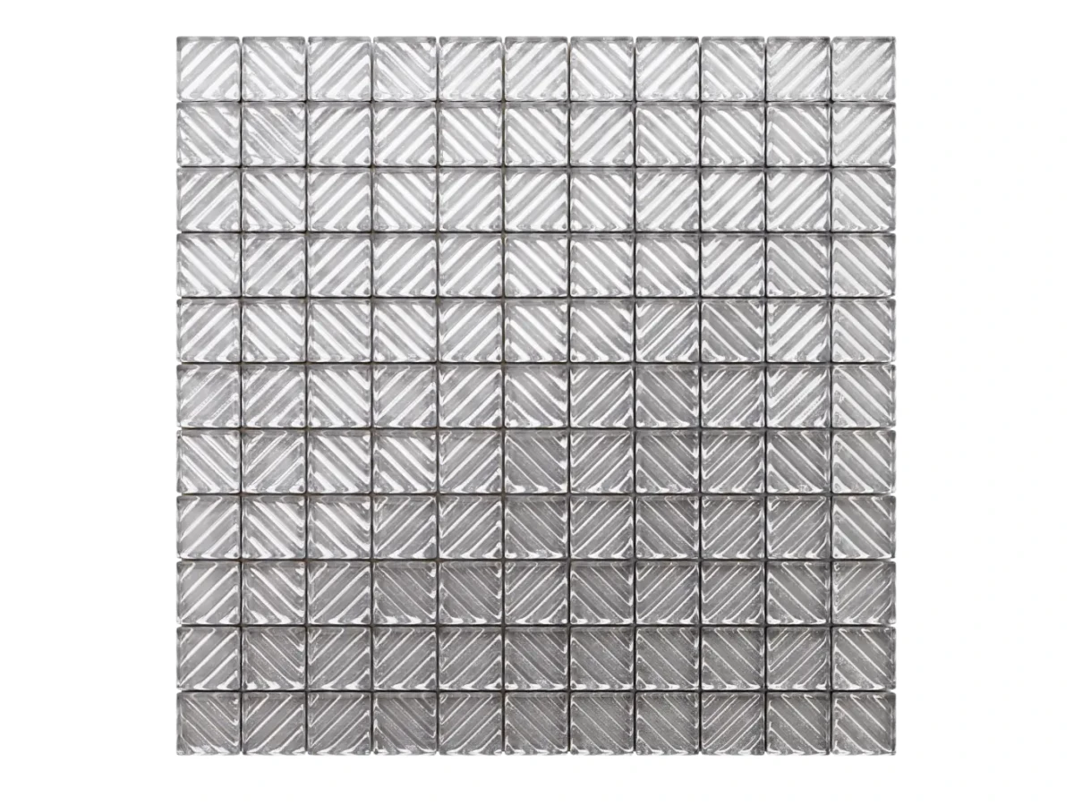MOZAIKA SZKLANA SREBRNA SILVER RIVA  30x30cm 8mm – dekoracyjne do wnętrz – Szklane Mozaiki