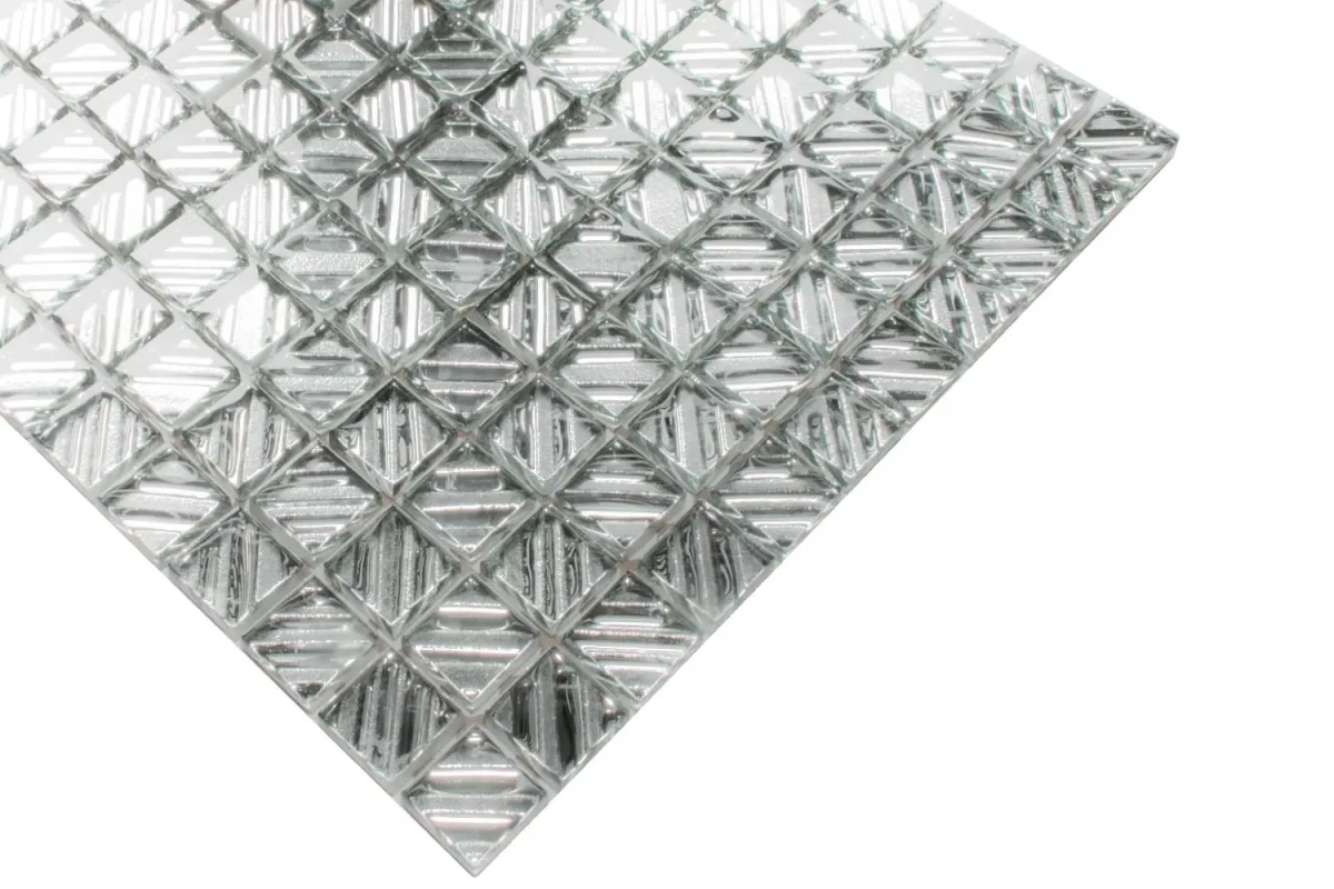 MOZAIKA SZKLANA SREBRNA SILVER RIVA  30x30cm 8mm – dekoracyjne do wnętrz – Szklane Mozaiki