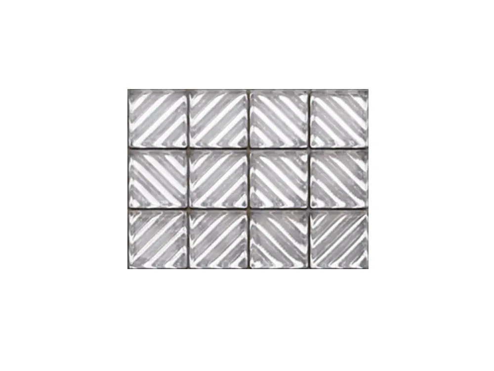 MOZAIKA SZKLANA SREBRNA SILVER RIVA  30x30cm 8mm – dekoracyjne do wnętrz – Szklane Mozaiki