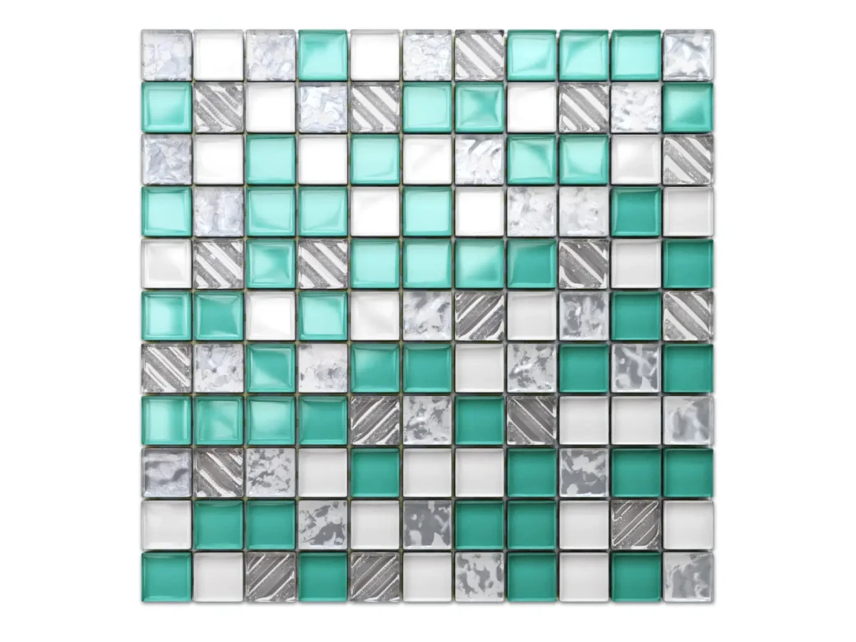MOZAIKA SZKLANA COOL MINT 30x30cm 8mm – dekoracyjne do wnętrz – Szklane Mozaiki