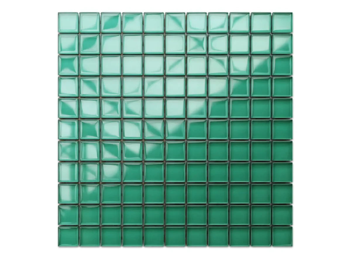 MOZAIKA SZKLANA ZIELONA MALACHIT 30x30cm 8mm – dekoracyjne do wnętrz – Szklane Mozaiki