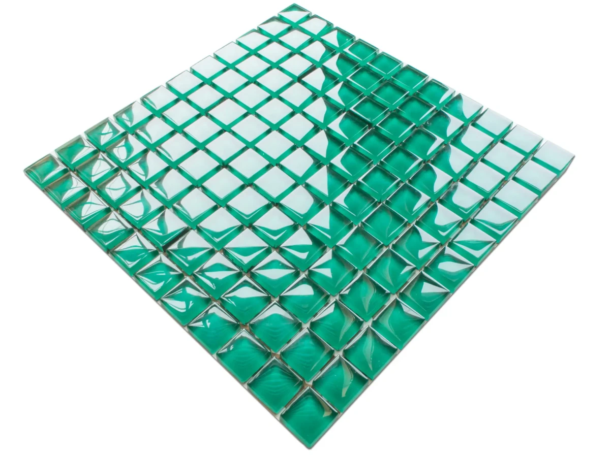 MOZAIKA SZKLANA ZIELONA MALACHIT 30x30cm 8mm – dekoracyjne do wnętrz – Szklane Mozaiki