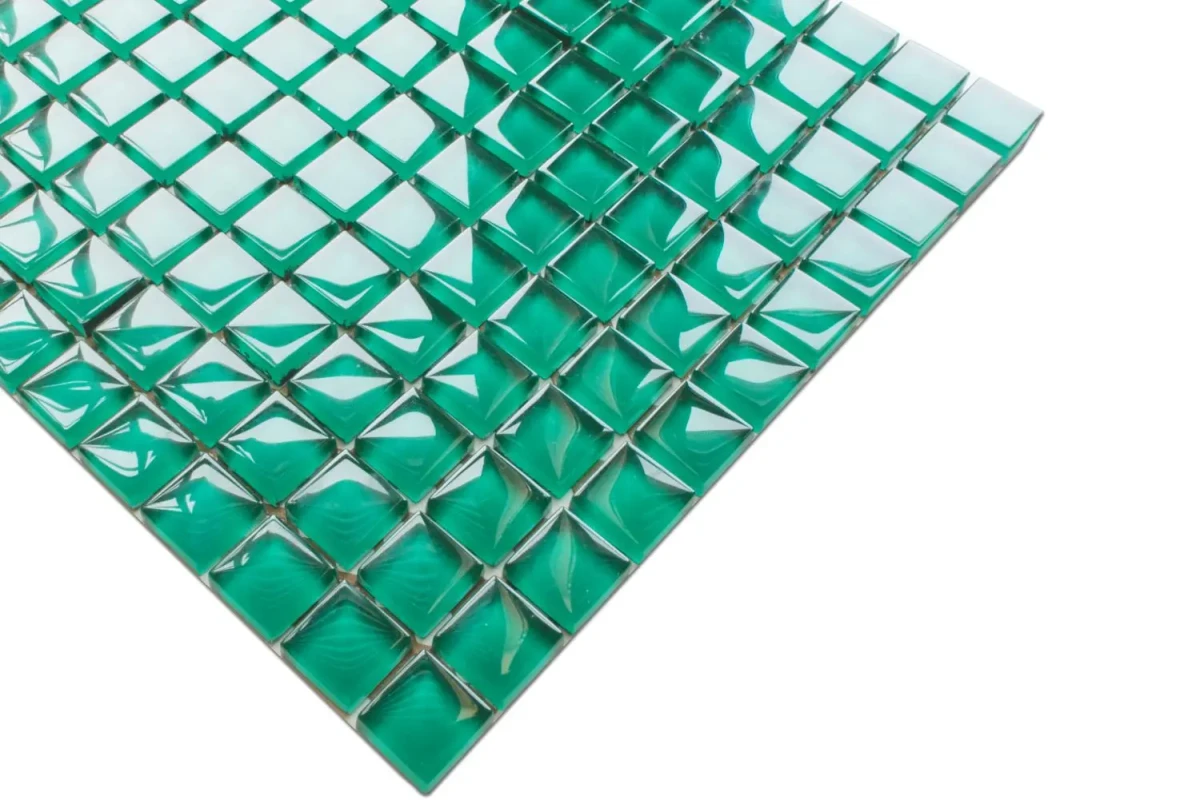 MOZAIKA SZKLANA ZIELONA MALACHIT 30x30cm 8mm – dekoracyjne do wnętrz – Szklane Mozaiki